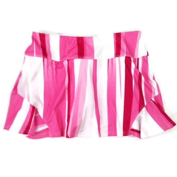 Bolle High Performance Pink White Stripe Athletic Skirt W/Shorts Womens Medium - Picture 14 of 14